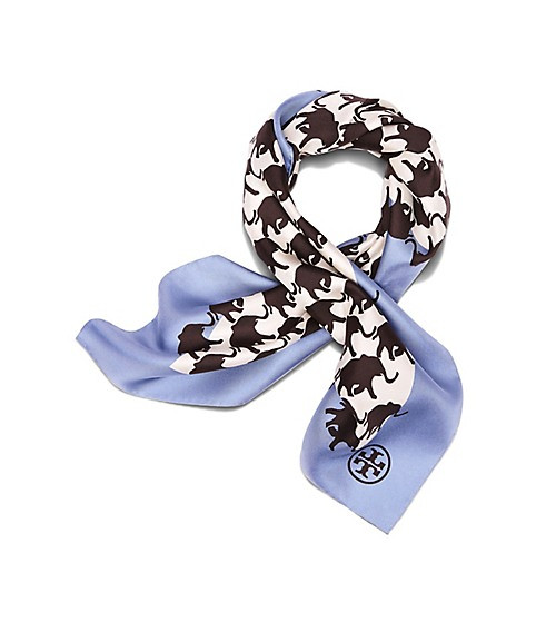 Tory Burch Running-Elephant Silk Neckerchief | Tory Burch US