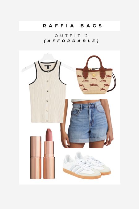 Team the super cute raffia tote bag from Longchamp with a knitted vest and denim shorts for a cute preppy look. Finish with Adidas Sambas and Pillow Talk lipstick 💄 #summeroutfit #ootd #summerootd #longchampbag #adidasSambas #pillowtalk #summerstyle

#LTKtravel #LTKstyletip #LTKSeasonal
