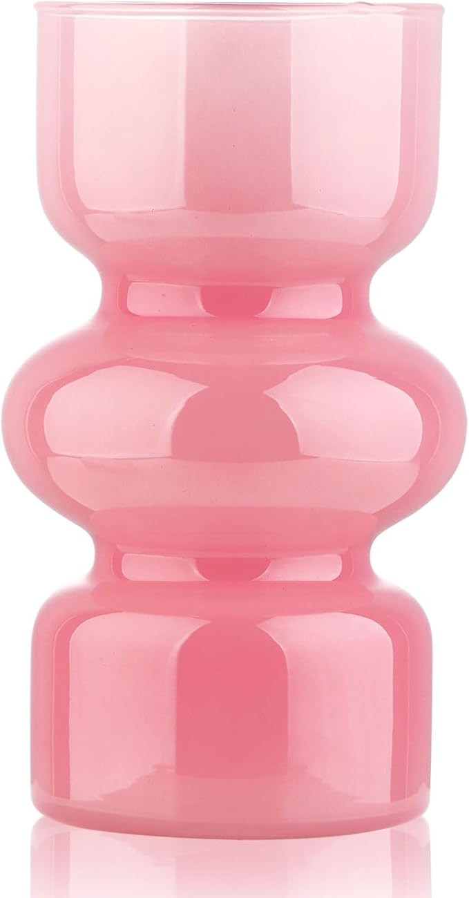 VanEnjoy Pink Glass Hydroponic Vase, Colored Glass vase Flower, Three-Layer 7 inch Cylinder vase ... | Amazon (US)