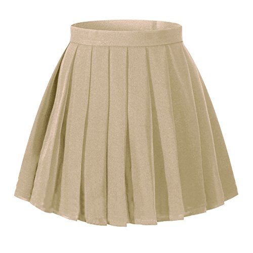 Women`s Plus Size Pleated A line Plus Size School Dress Skirts(XL,Earth Tone) Khaki | Amazon (US)