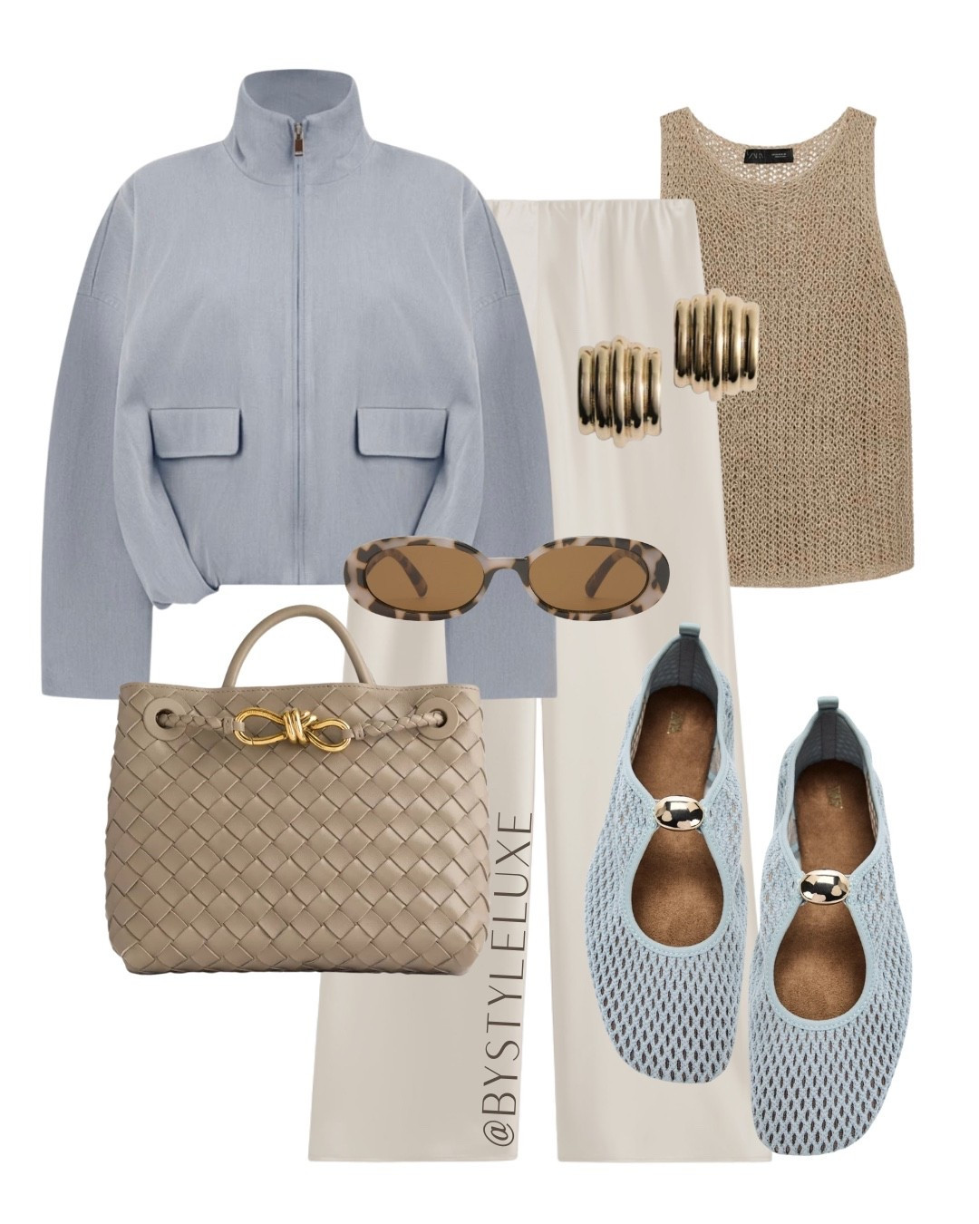 BEIGE - How to style beige neutrals with pale blue for spring/summer. These new @Zara woven Mary Jane’s are so nice! 

#jacket #satin #springoutfit

#LTKspring #LTKsummer #LTKuk