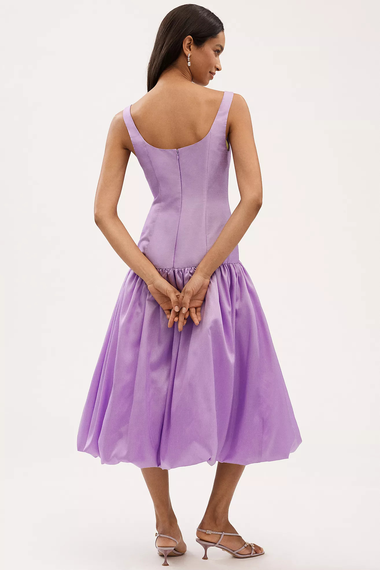 Hutch Natalia Scoop-Neck Drop-Waist Bubble-Hem Midi Dress | Anthropologie (US)