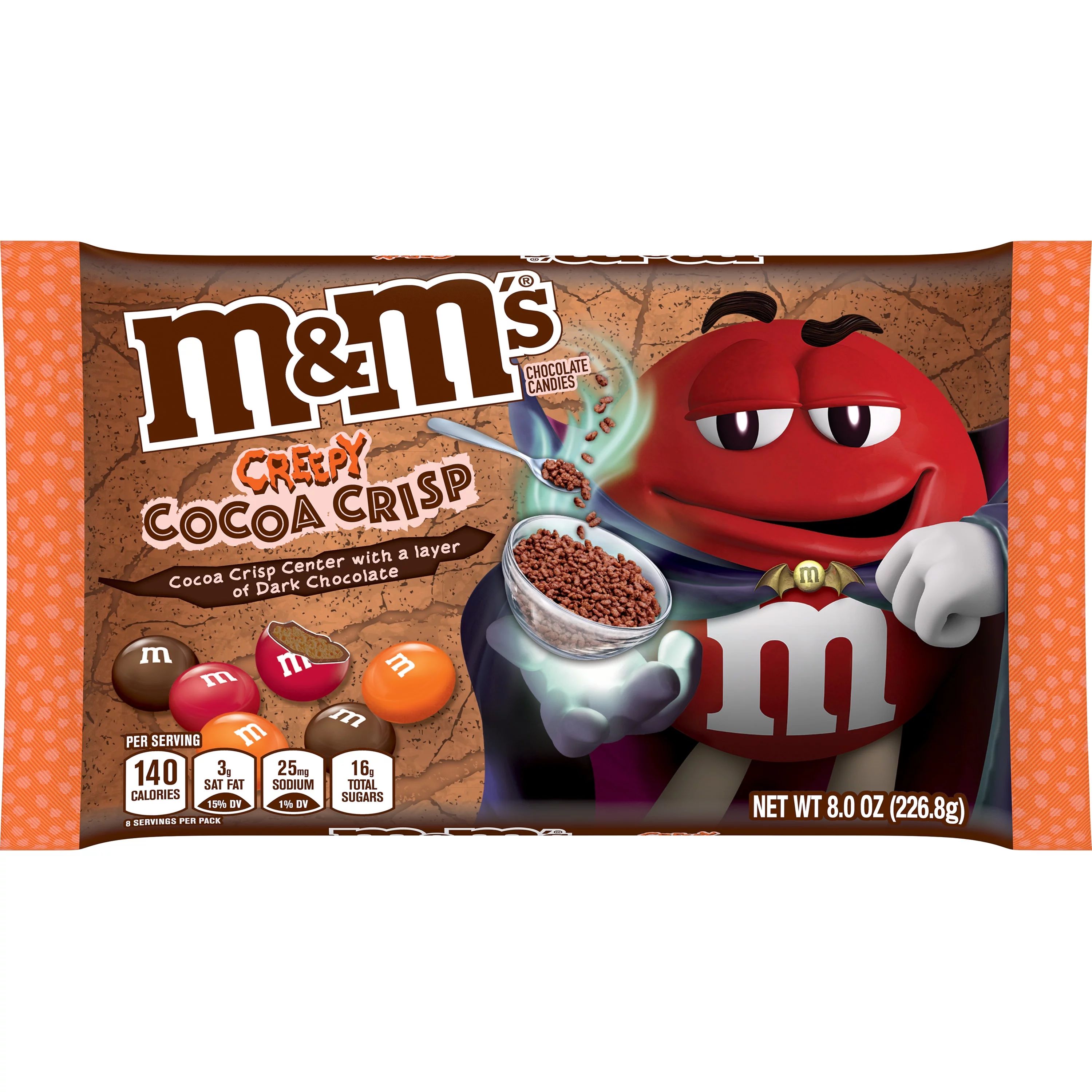 M&M'S Creepy Cocoa Crisp Milk Chocolate Candy, 8-Ounce Bag - Walmart.com | Walmart (US)