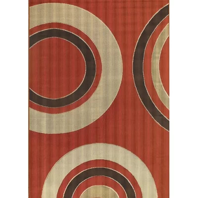 Bunce Machine-Woven Red Abstract Moroccan Polypropylene Area Rug | Wayfair North America
