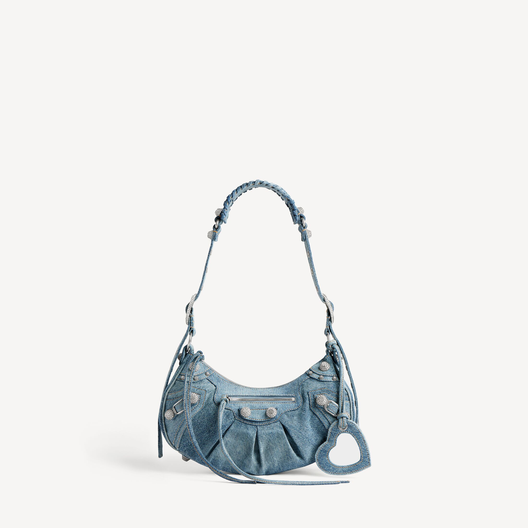Balenciaga Le Cagole Shoulder Bag Small With Rhinestones - Blue - Women | Balenciaga