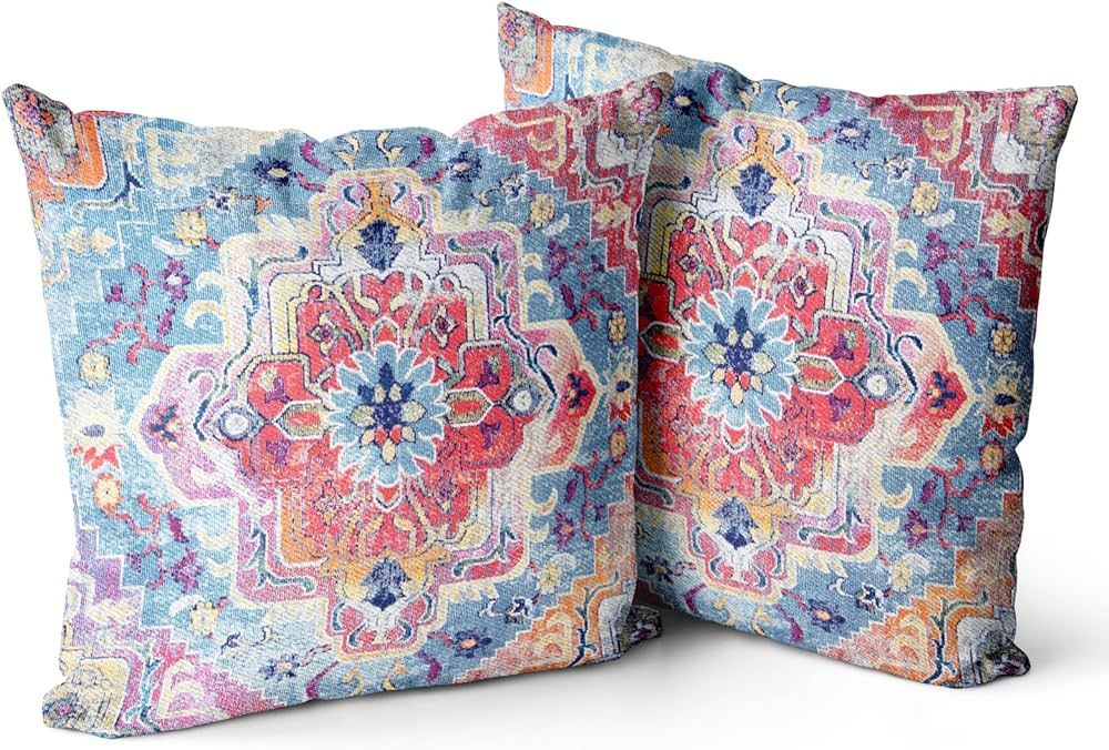 Snycler Antique Turkish Hereke Rug Print Boho Throw Pillow Cover 26x26 Inch Set of 2 Double Sided... | Amazon (US)