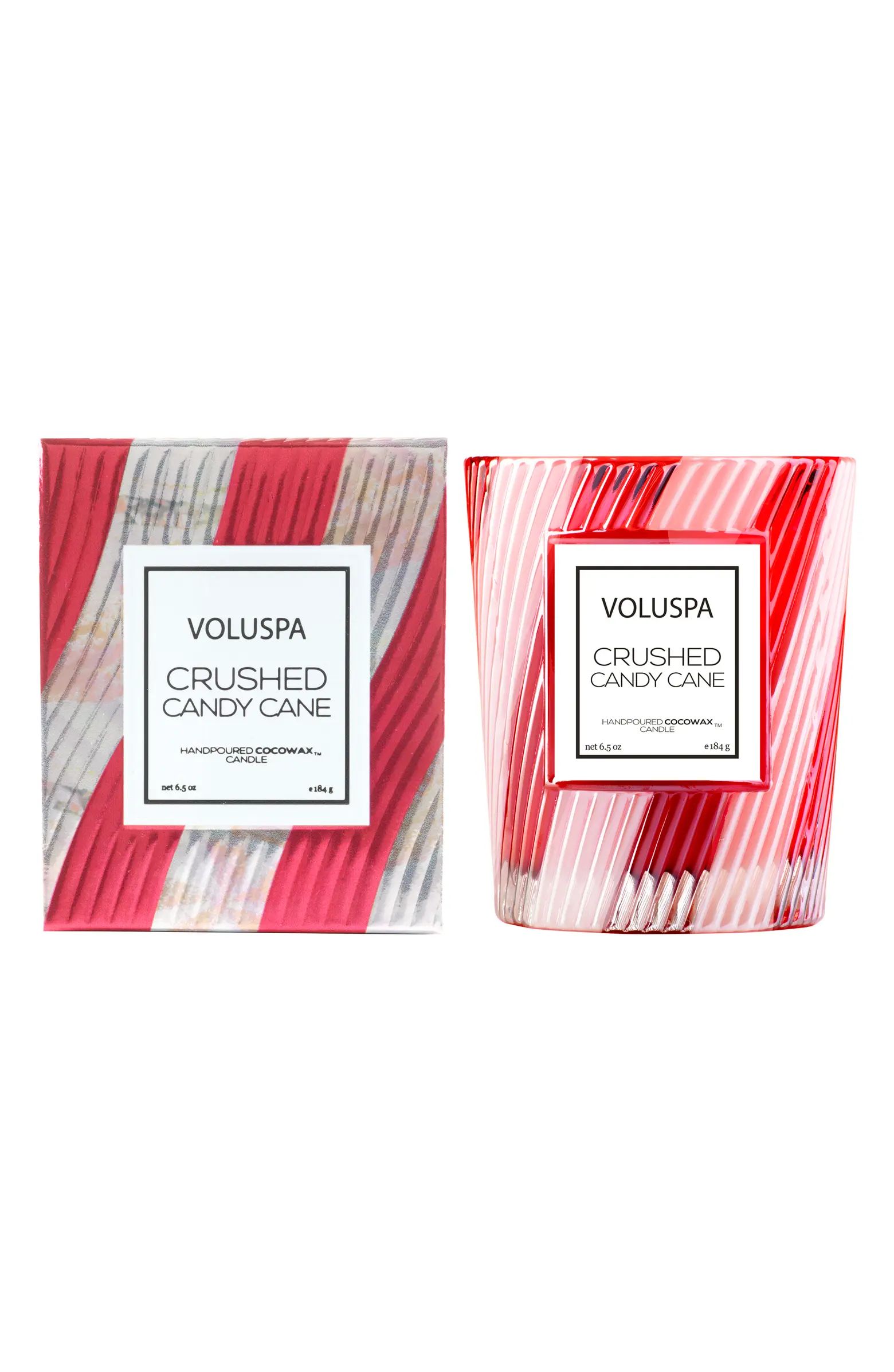 Crushed Candy Cane Classic Textured Glass Candle | Nordstrom