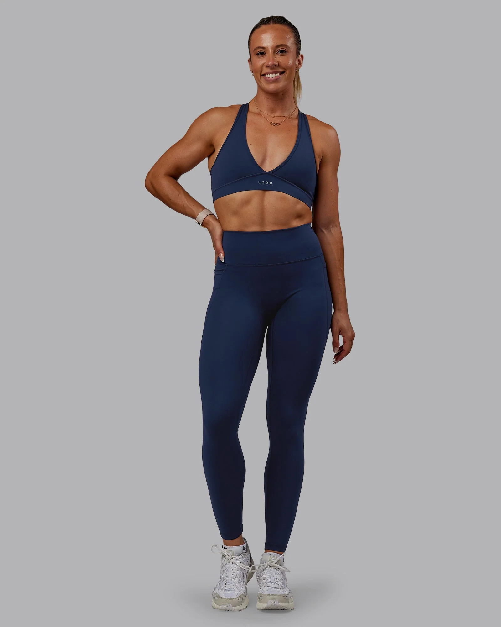 Fusion Full Length Leggings with Pockets - Future Navy | LSKD | LSKD