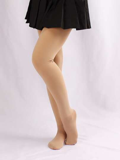 1800D Solid Fleece Lined Tights | SHEIN