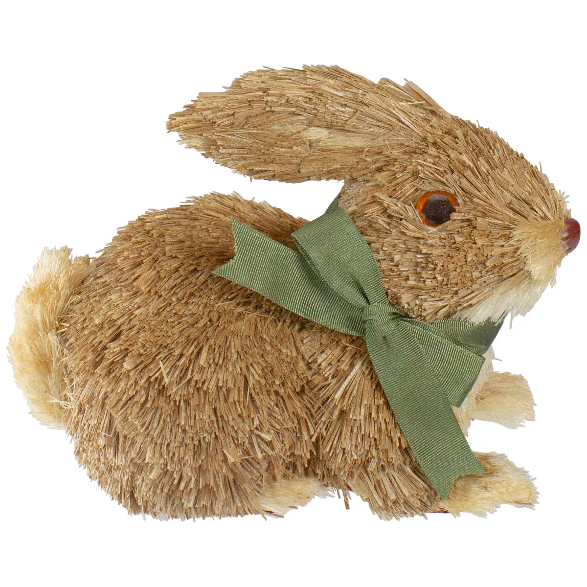 Northlight Sisal Easter Bunny Figure with Ribbon Bow Decoration - 8" | Target