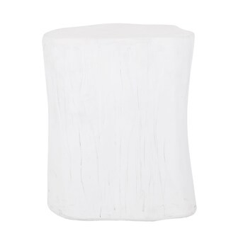 AHIOU HOME 18-in Antique White Magnesium Oxide Barrel Garden Stool | Lowe's