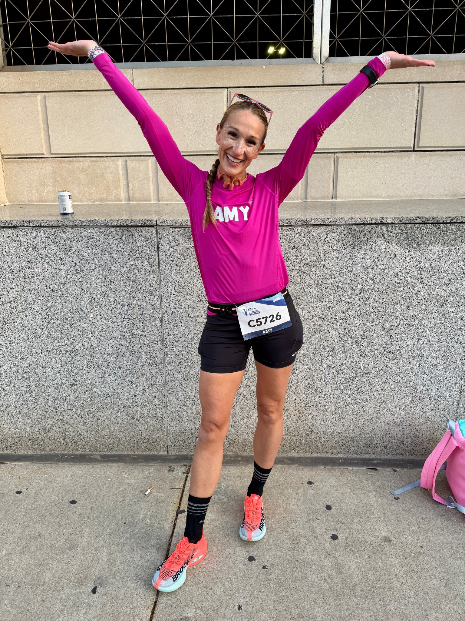 Marathon ready in this Brooks fit! I’m also tagging the tape and stickers you can use to also recreate your name for your next race!

5 in running shorts, lightweight long sleeve shirt, pocket sports bra, Brooks Hyperion Elite running shoes

#LTKActive #LTKfitnessgoals