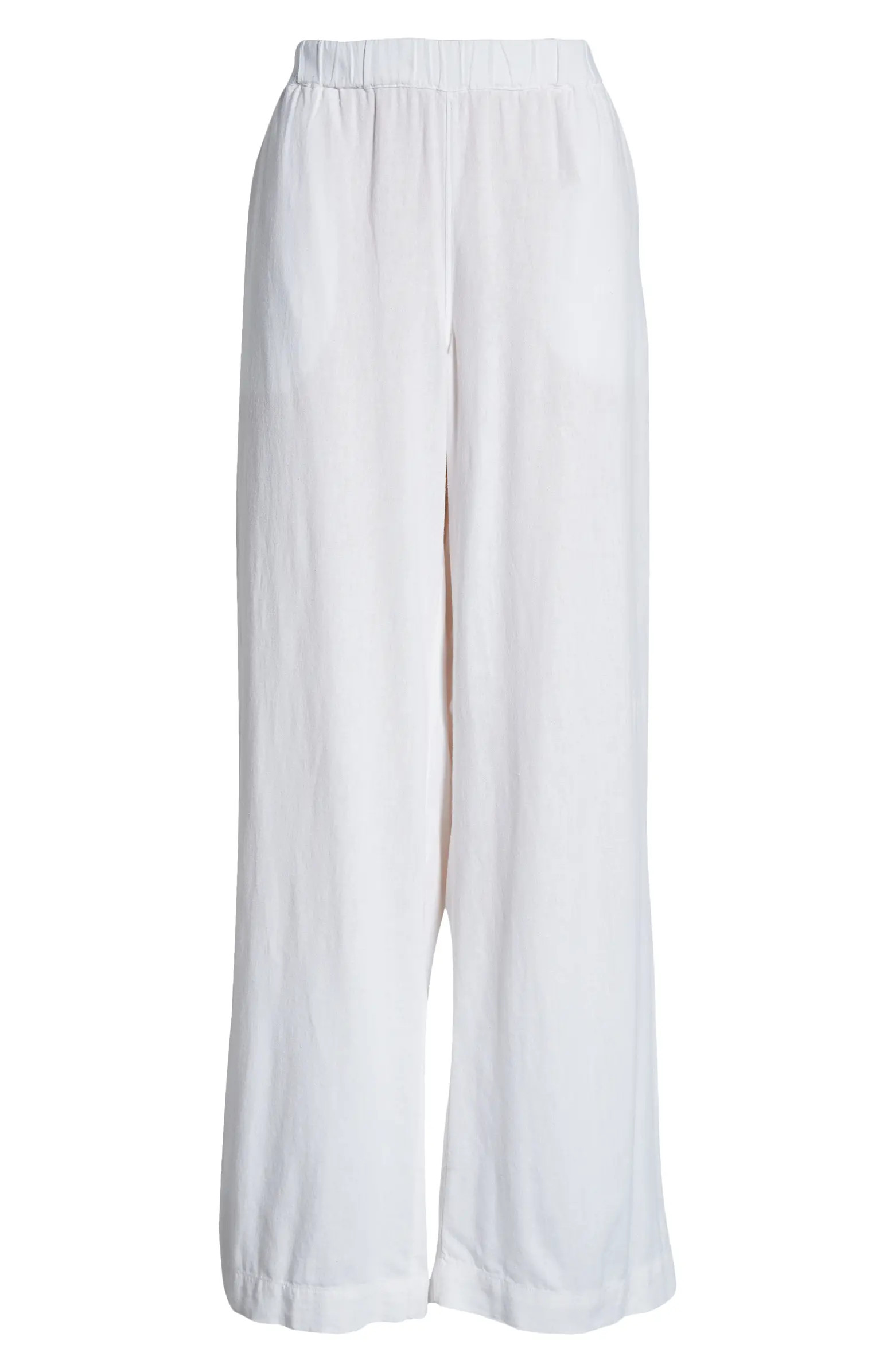 Wide Leg Pull-On Linen Blend Pants | Nordstrom