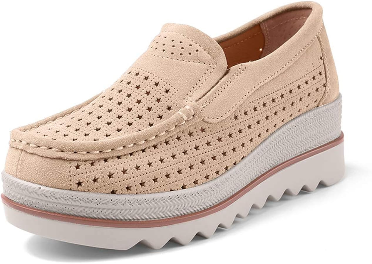 Ruiatoo Womens Slip on Loafers Comfortable Thick Soft Platform Shoes Business Casual Walking Shoe... | Amazon (US)