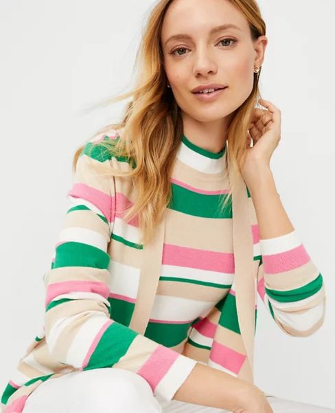 Striped Open Cardigan | Ann Taylor (US)