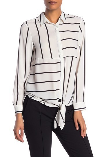 DR2 by Daniel Rainn | Striped Tie Front High/Low Tunic | Nordstrom Rack | Nordstrom Rack
