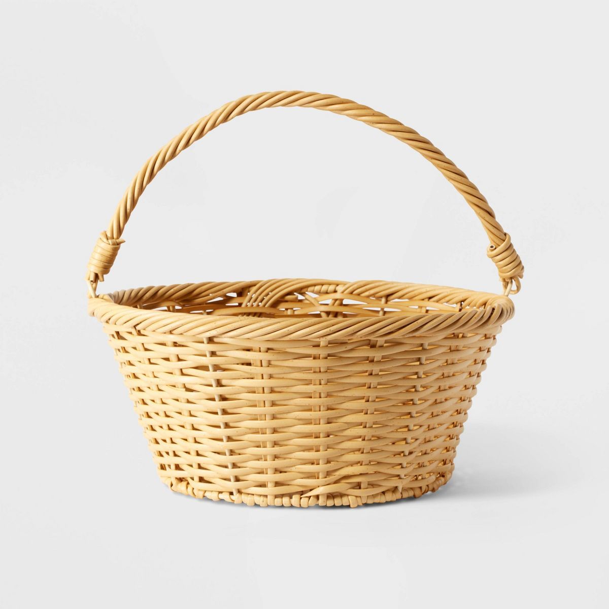 12" Willow Plastic Wicker Easter Basket Natural - Spritz™ | Target
