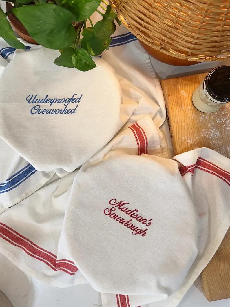 Personalized Sourdough Towel, Bulk Fermenting, Banneton Cover, Sourdough Gifts, Custom Embroidere... | Etsy (Global)
