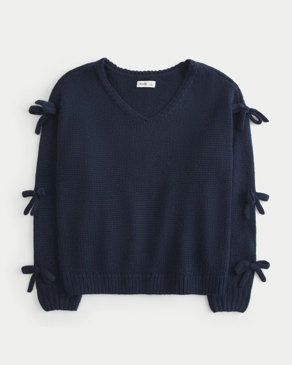Women's Off-the-Shoulder Bow Applique Sweater | Women's Tops | HollisterCo.com | Hollister (US)