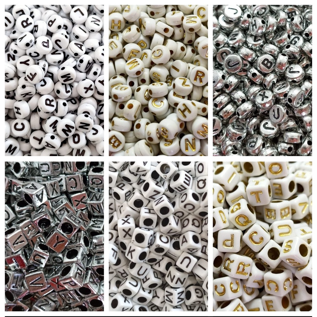Missangas De Letras Com Letras Alfabeto 100 Pecas | Shopee (BR)