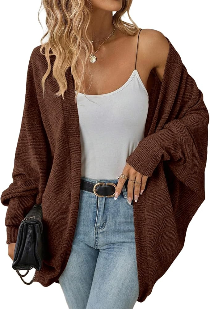 Sidefeel Womens Oversized Cardigan Sweaters Boho Lightweight Sweater | Amazon (US)