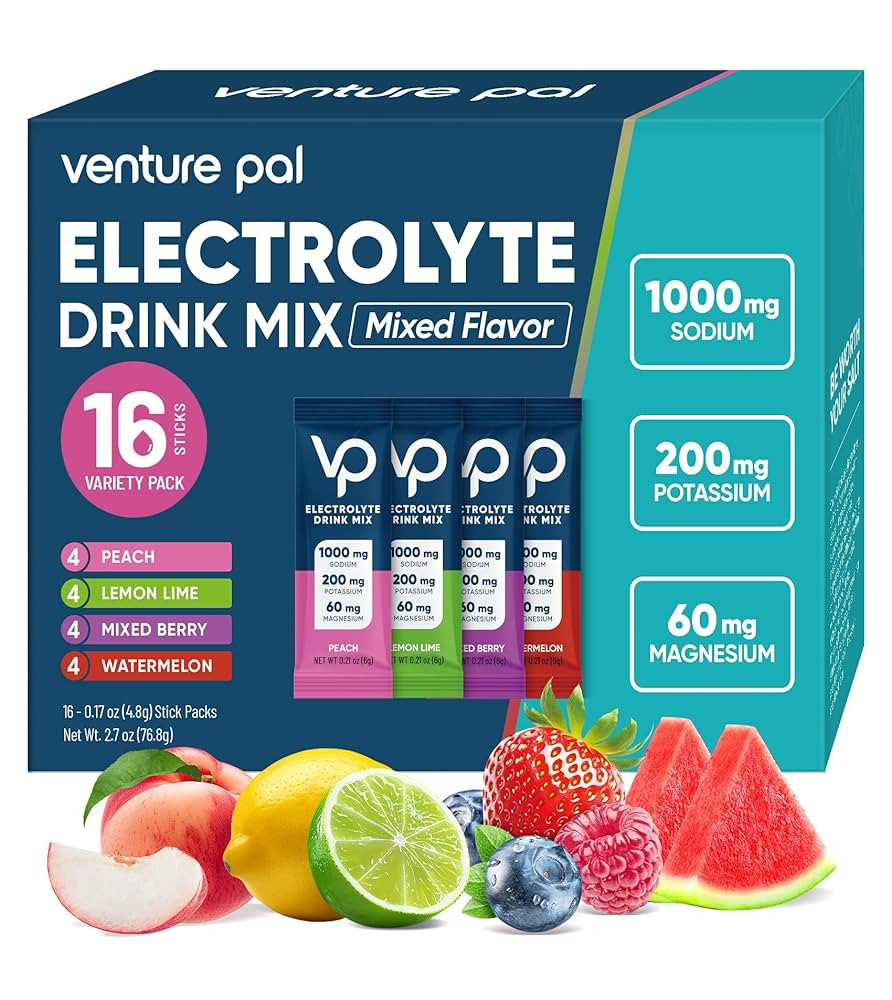 Venture Pal High Sodium Sugar-Free Electrolyte Powder Packets - Hydration Packets with Sodium, Po... | Amazon (US)