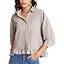 Flygo Womens 3/4 Sleeve Striped Button Down Shirts Cropped Ruffle Hem Casual Collared Drop Should... | Amazon (US)