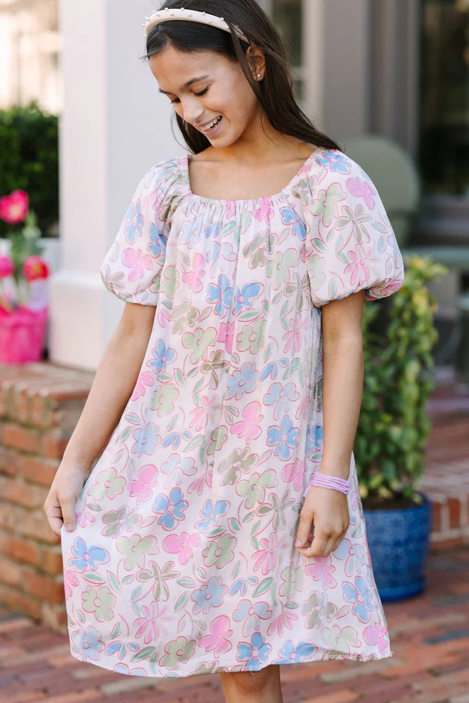 Girls: Play For Keeps Ivory White Floral Babydoll Dress | The Mint Julep Boutique