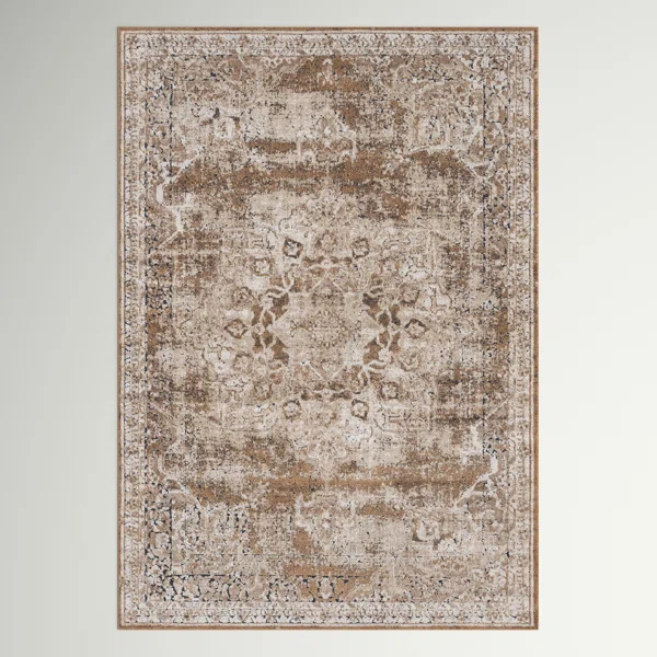 Anayaa Border Kakhi Area Rug | Wayfair North America