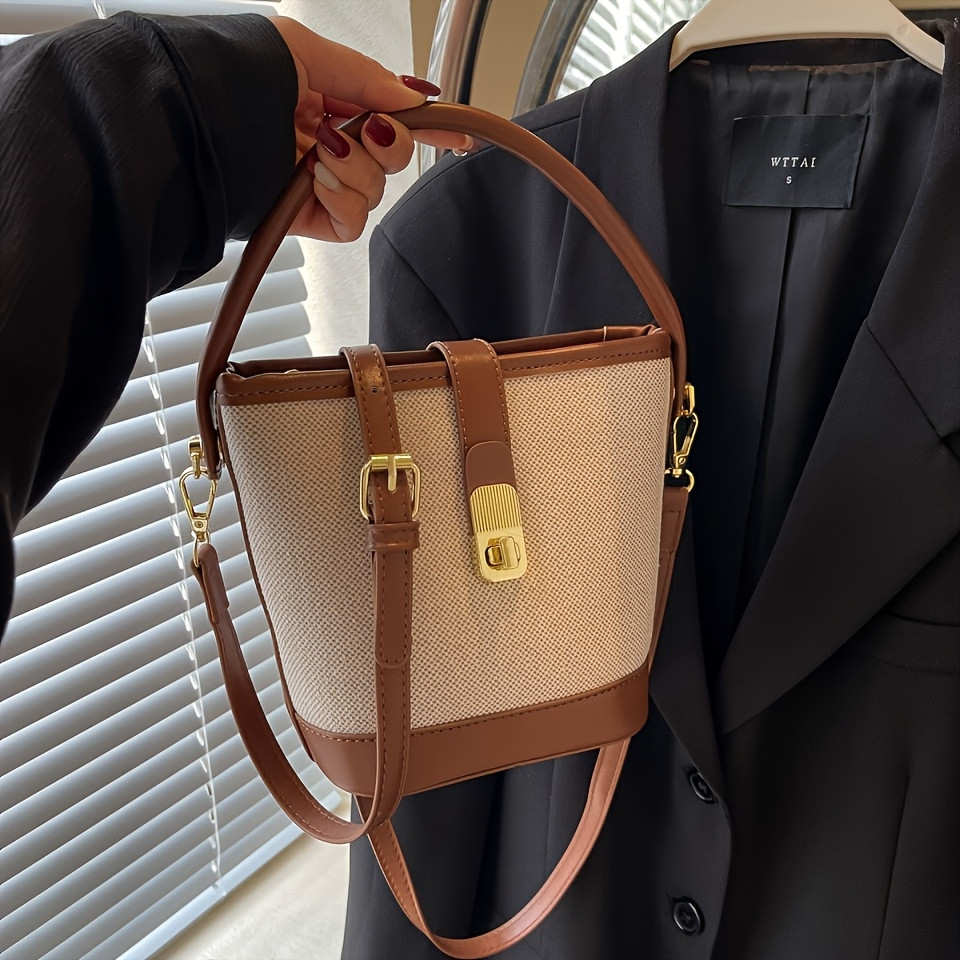 women's adjustable crossbody bucket bag niche texture golden - Temu Canada | Temu Affiliate Program