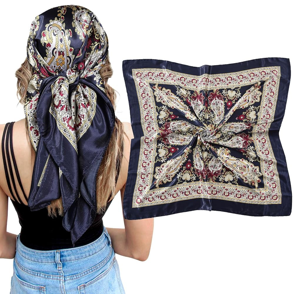 AWAYTR Satin Silk Scarf - Large Hair Bandana, Sleeping Wrap for Women | Amazon (US)