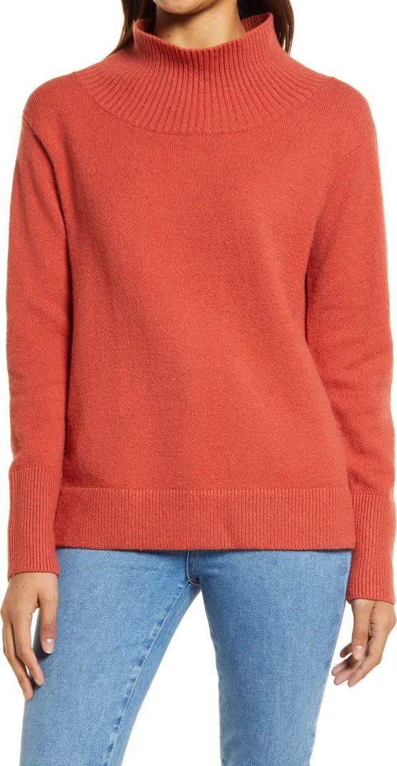 Caslon® Funnel Neck Cotton Blend Sweater | Nordstrom | Nordstrom