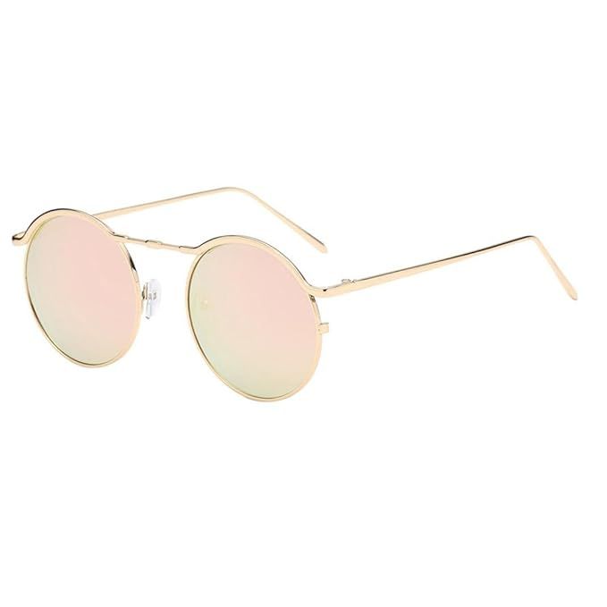 Fheaven Women Unisex Fashion Round Frame Sunglasses Shades Acetate UV Glasses Sunglasses Polaroid | Amazon (US)