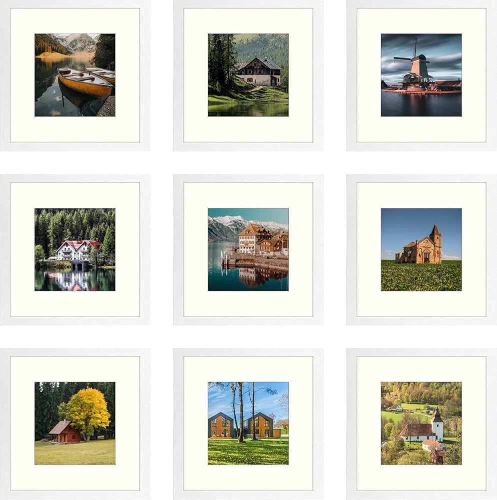 Golden State Art, 12x12 Frame with Mat, Displays 8x8 Square Picture or 12x12 Gallery Wall Frame f... | Amazon (US)