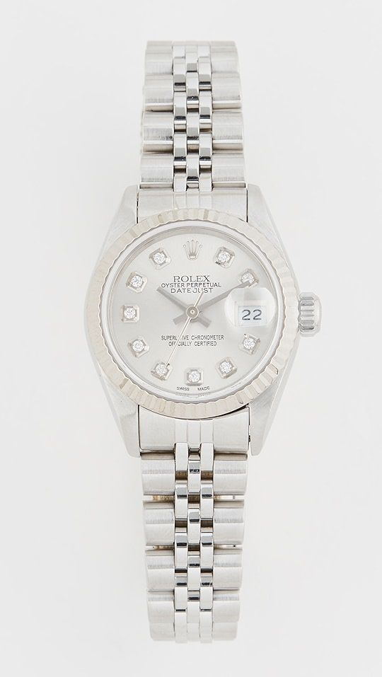 Pre-Owned Rolex 25mm Ladies Rolex Silver Diamond Dial, Fluted Bezel, Jubilee Band | SHOPBOP | Shopbop