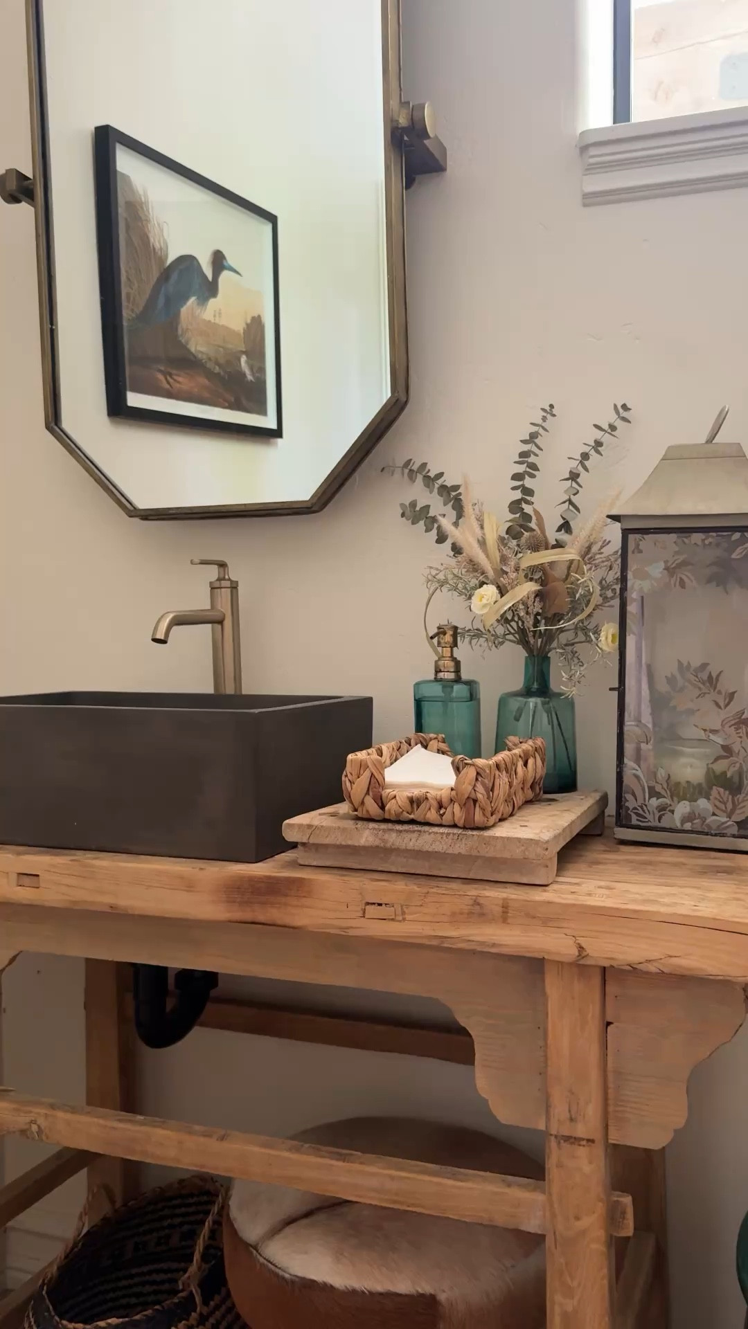 Bathroom Refresh! 🌿

I remodeled our guest bathroom and I love how it turned out.

I added a new black vessel sink with brass bathroom hardware, and a gold mirror. 

I added cute decor items such as a napkin holder, soap pump, heron wall art and lantern candle holders. 🌼

#bathroomfacuet #bathroomdecor #marneystidbits #candleholder #vanity

#LTKSaleAlert #LTKvlog #LTKHome