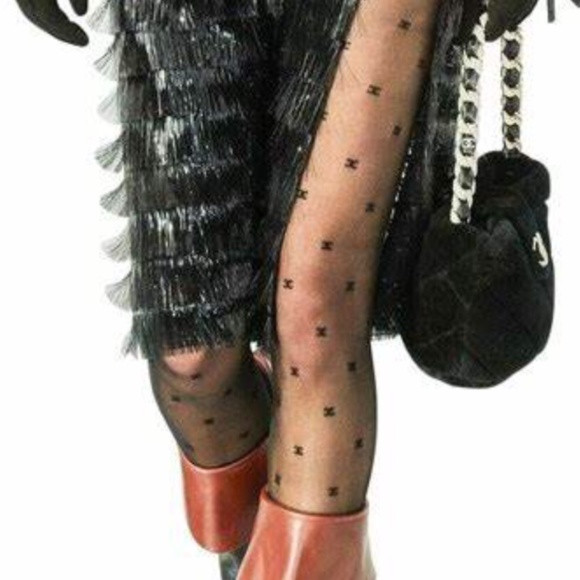 1pair Brocade CC / GG Monogram Logo, Nylon Pantyhose Black White Tights | Poshmark