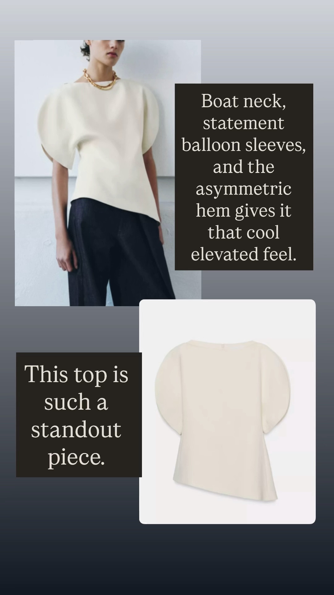 Obsessed with this one. Boat neck, statement sleeves, and that asymmetric hem, so chic.

#LTKootd #LTKOver40