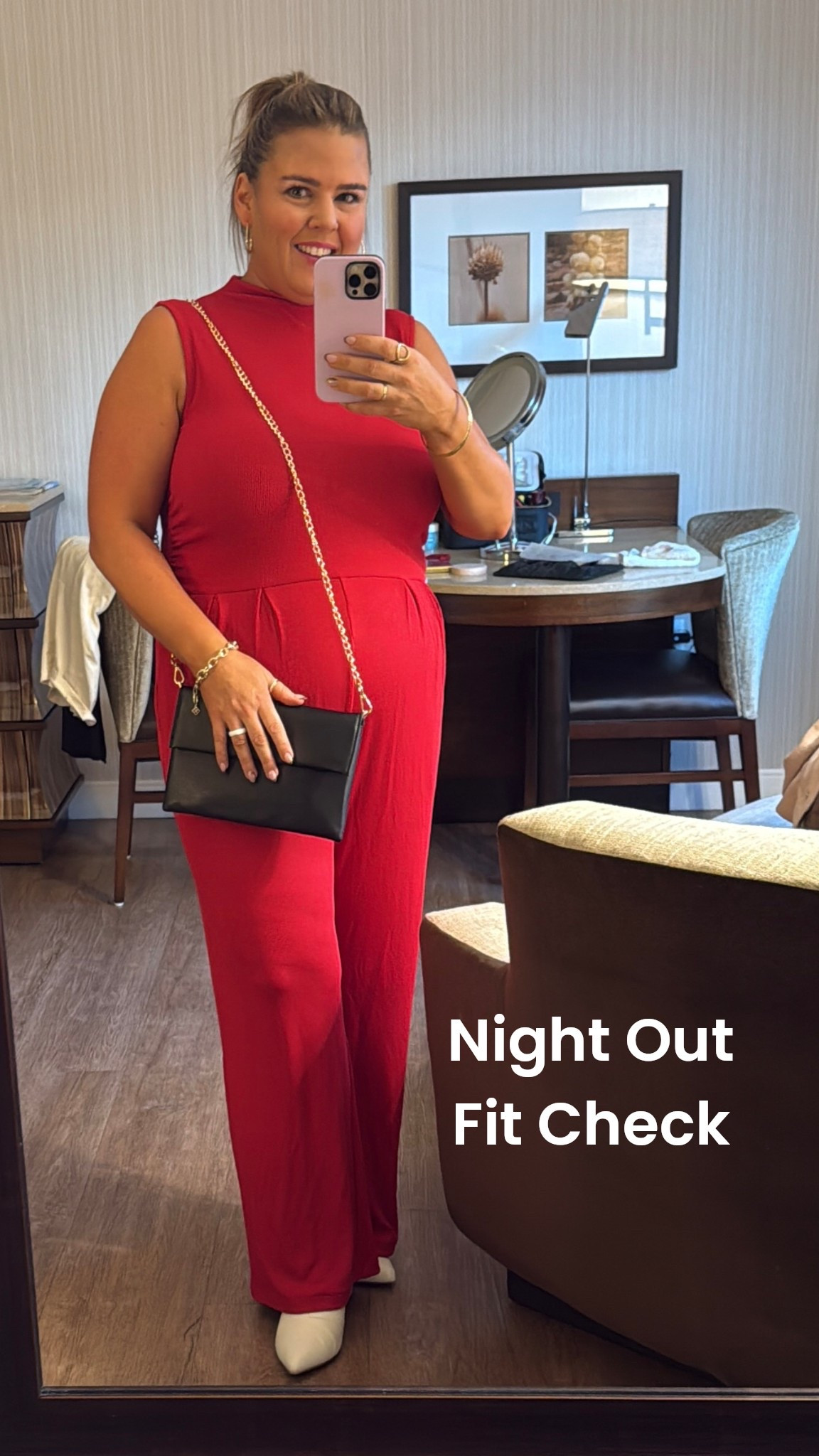 Steak night fit 🔥 Red jumpsuit, snatched hair, and my go-to boots + bag combo. Effortless, confident, and a little bold—just how I like my dinner plans. 🥩🍷 #LTKfitcheck #OOTN #LTKfashion #LTKstyle #datenightoutfit 

#LTKStyleTip #LTKPetite #LTKMidsize