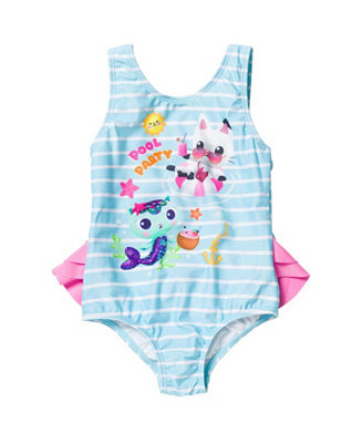 Gabby's Dollhouse Little Girls Dreamworks One Piece Bathing Suit - Macy's | Macy's