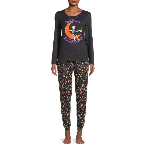 Secret Treasures Women's and Women's Plus Halloween Pajama Set, 2-Piece | Walmart (US)