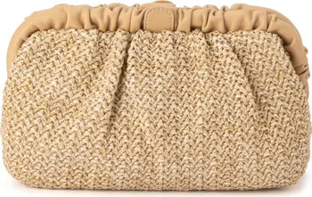 Amalia Pleated Woven Straw Clutch | Nordstrom