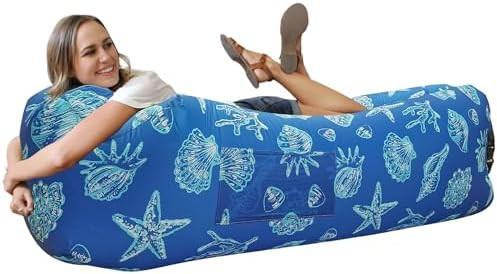 WEKAPO Inflatable Couch Air Lounger Chair - Camping & Beach Accessories, Portable Blow up Sofa fo... | Amazon (US)