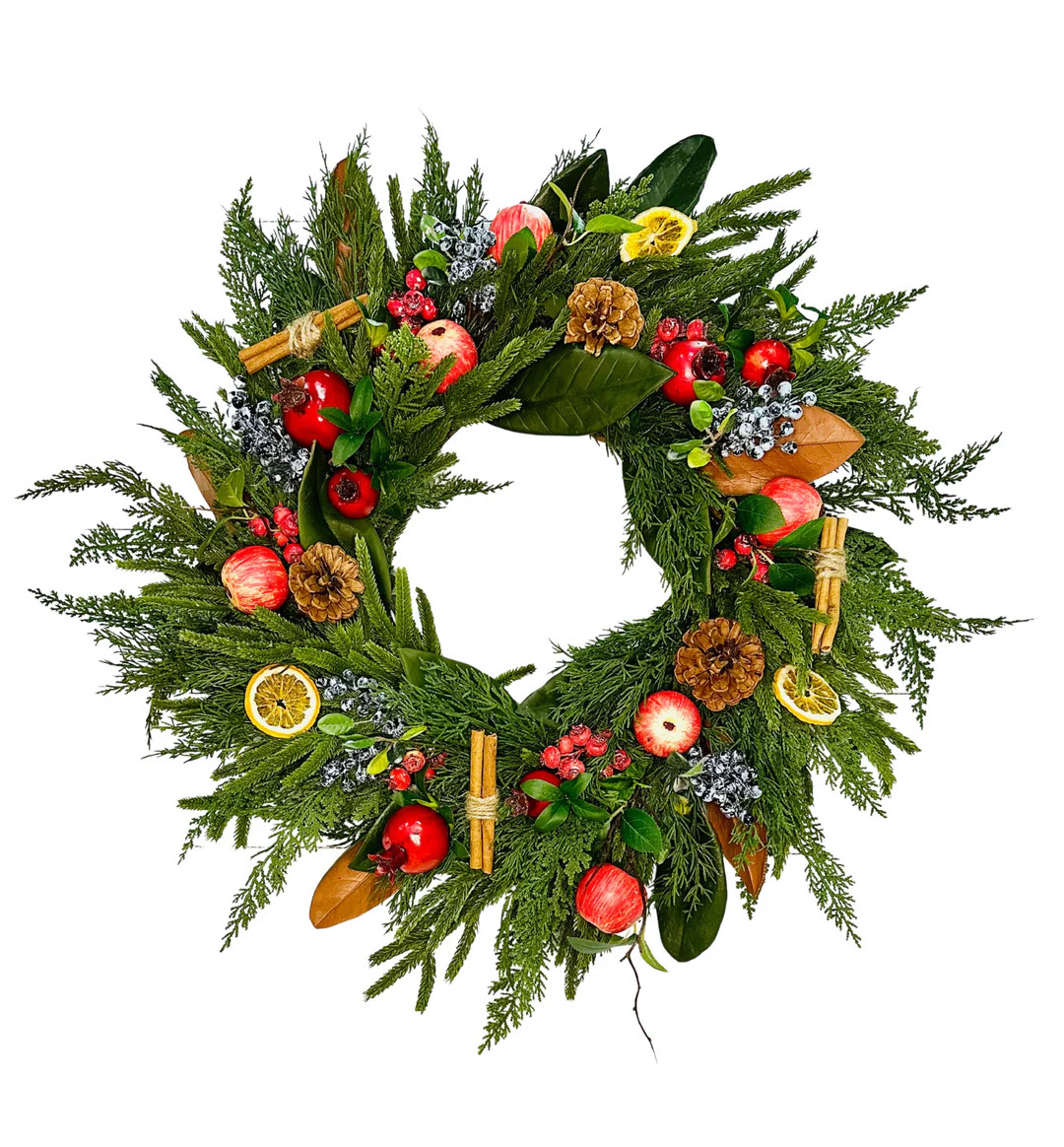 Williamsburg Christmas Wreath for Front Door | Journey Decor