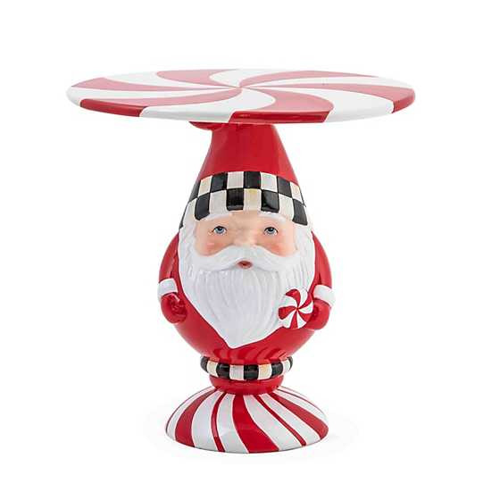 Peppermint Santa Pedestal Platter | MacKenzie-Childs