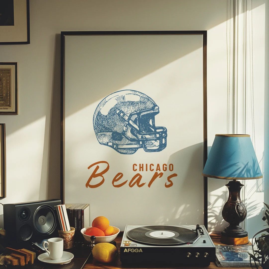 Chicago bears, Sports decor for boys room, Sports bar art, Chicago poster, Chicago football, Supe... | Etsy (US)