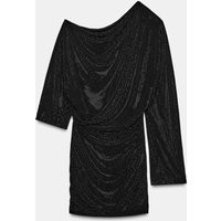 Zara - Asymmetric Rhinestone Short Dress - Women - Black - Women | Zara US