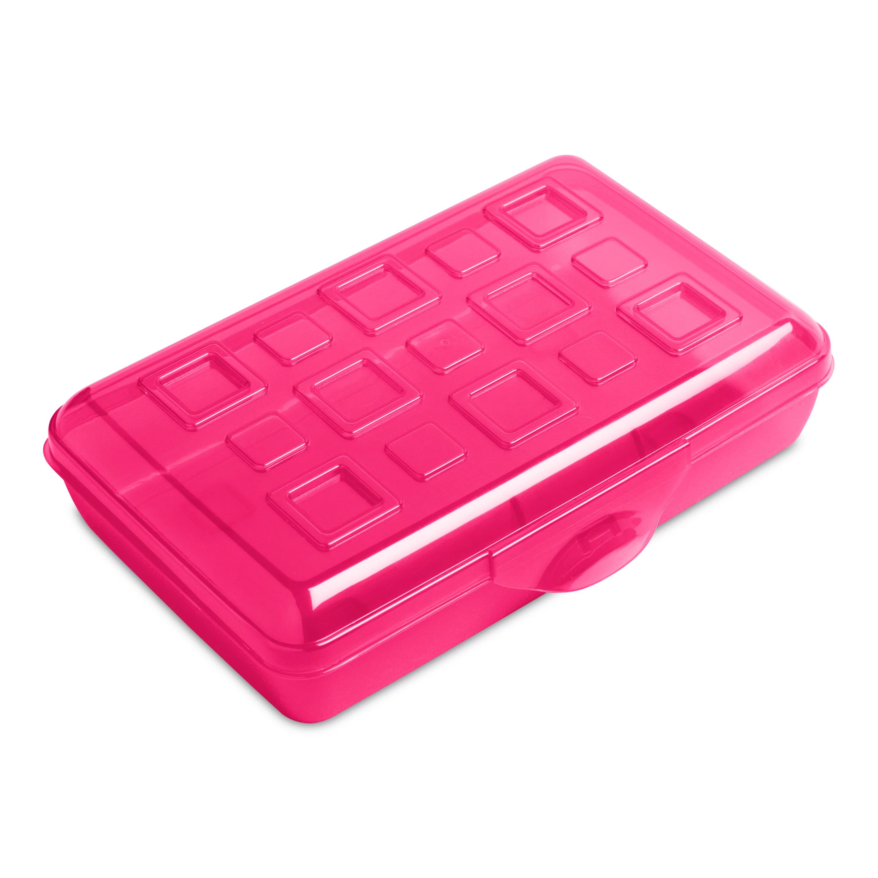 Sterilite Small Pencil Box Plastic, Neon Pink - Walmart.com | Walmart (US)