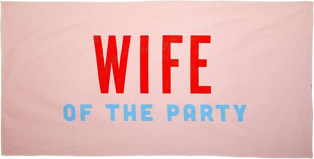 Pearhead Wife of The Party Beach Towel, Bachelorette Party Decor, Bride to Be Accessory, Bridal S... | Amazon (US)