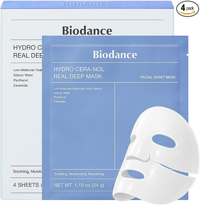 BIODANCE Hydro Cera-nol Real Deep Mask, Hydrogel Mask, Soothing, Moisturising, Nutritious, Korean... | Amazon (UK)